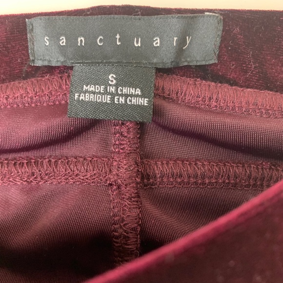 Sanctuary Anthro gilla wine velour leggings small - Picture 8 of 8